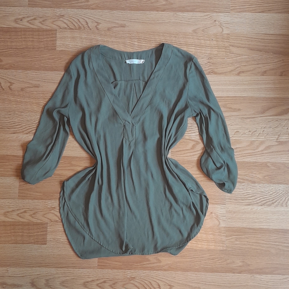Forest Green Flowy Blouse